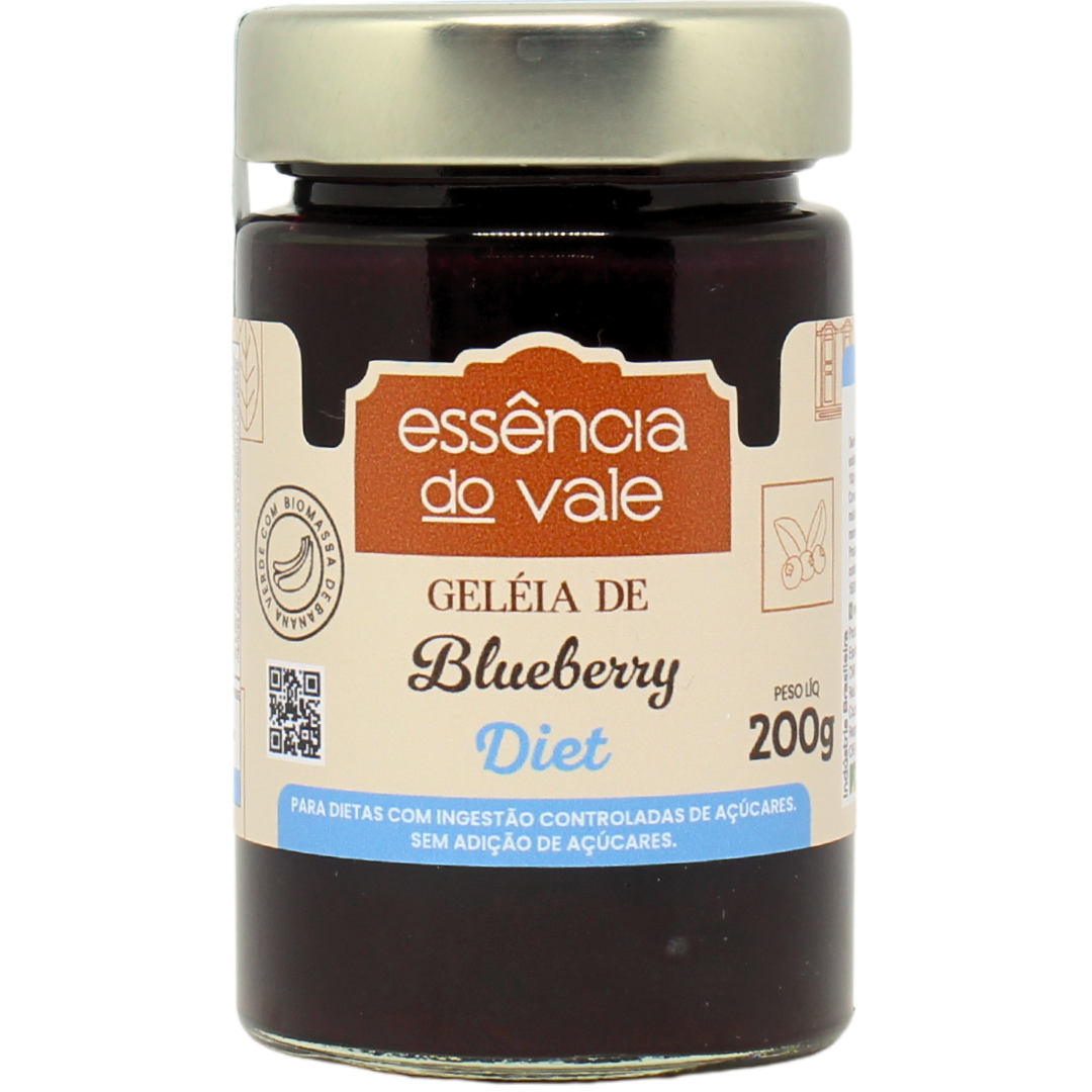 15562402638-geleia-de-blueberry-diet.png Geleia de Blueberry Diet Sem Adição de Açúcar 200g Essência do Vale - Imagem 1