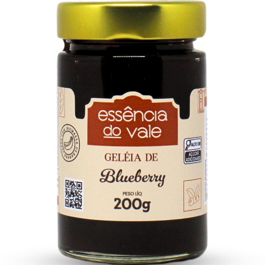 15562402861-geleia-de-bluberry-comum.png Geleia de Blueberry da Essência do Vale 200g - Imagem 1